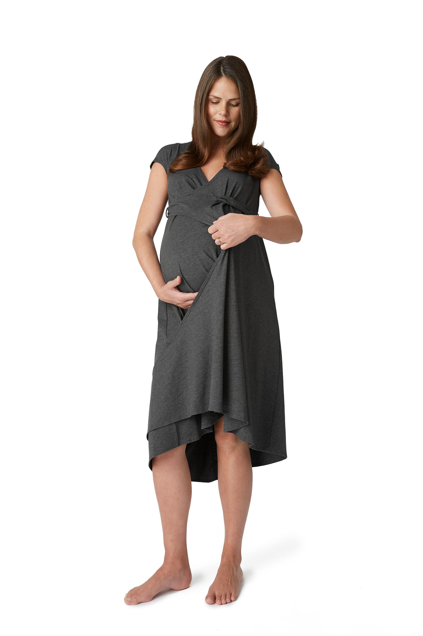 Maternity Dresses Nursing Dresses Breastfeeding Maternity Clothes 3/4  Sleeve Pregnancy Dress Ruffle Maternity Gown For Hospital 230428 From  Kong06, $16.95 | DHgate.Com